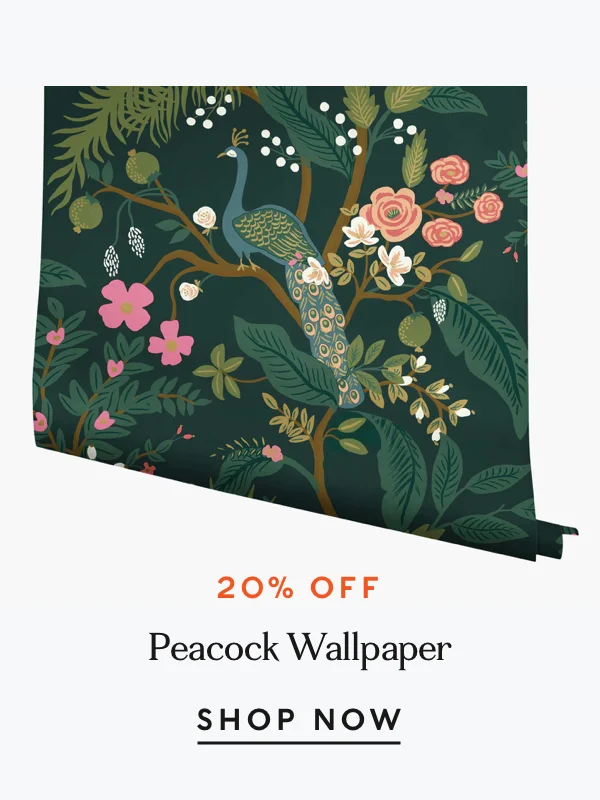 20% Off Emerald Peacock Wallpaper