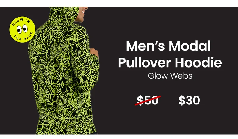Men's Modal Pullover Hoodie - Glow Webs