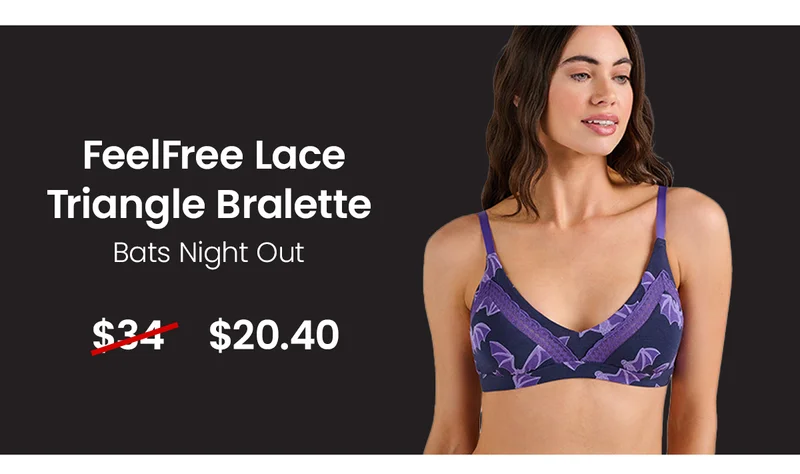 FeelFree Lace Triangle Bralette - Bats Night Out