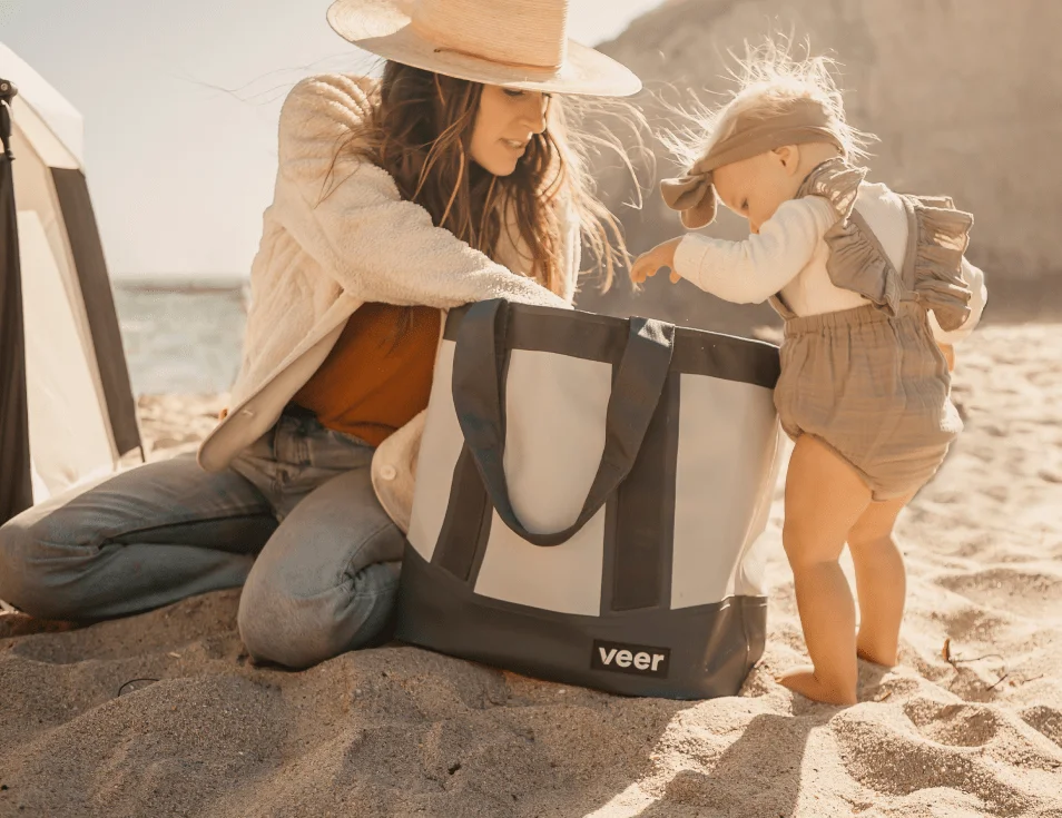 mother and daughter with veer's products