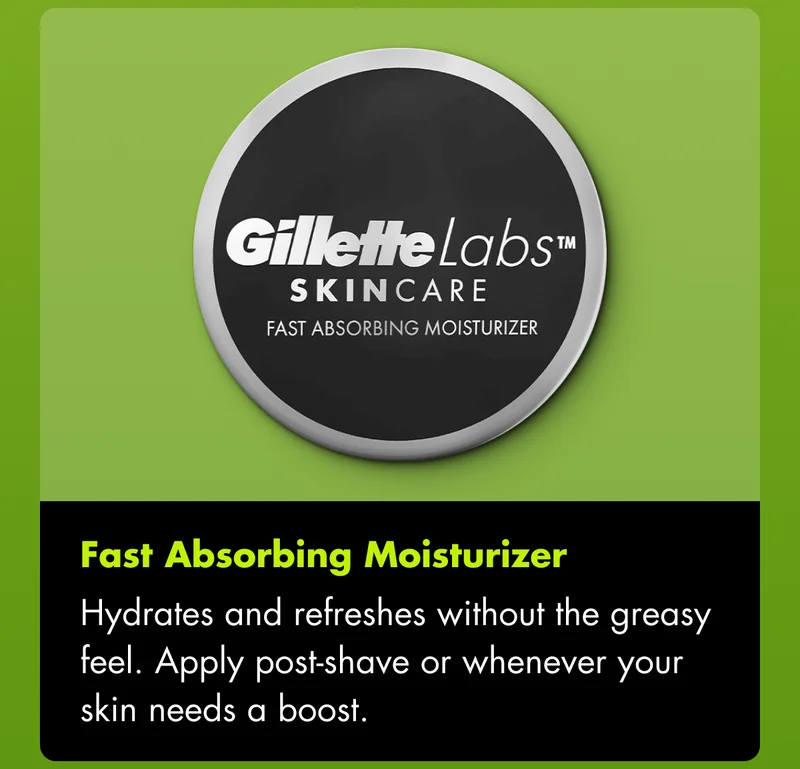 Fast Absorbing Moisturizer - Hydrates and refreshes without the greasy feel. Apply post-shave or whenever your skin needs a boost.