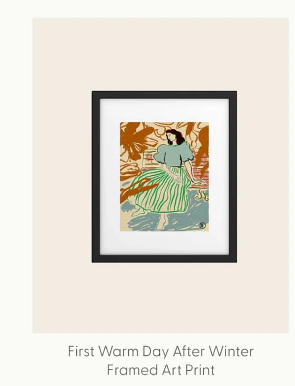 FIRST WARM DAY AFTER WINTER Framed Art Print