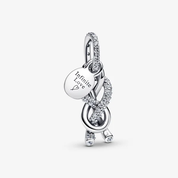 Pavé Infinity Knot Dangle Charm