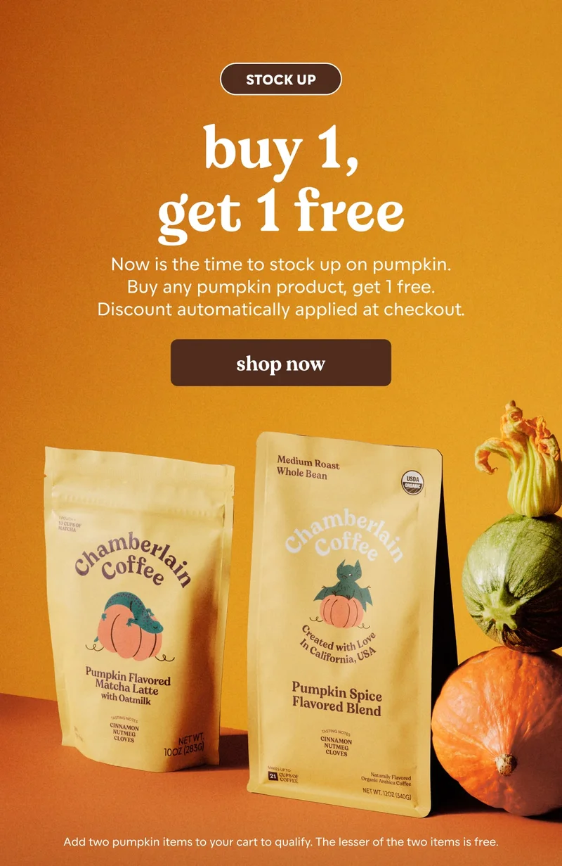 buy 1, get 1 free. shop now.