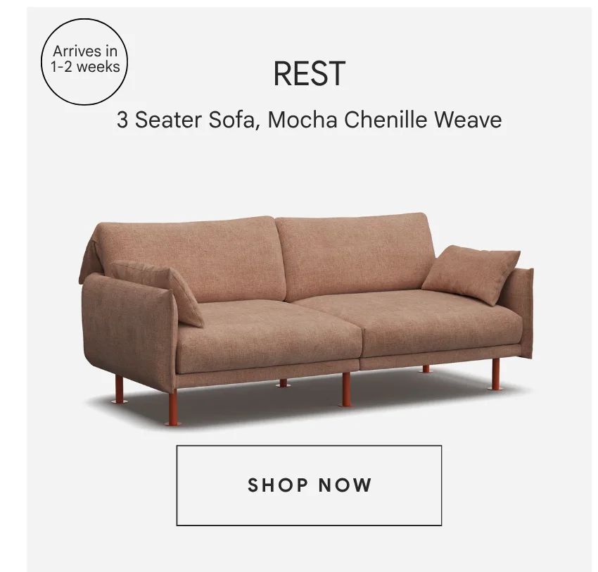 Rest 3 Seater Sofa | Mocha Chenille Weave