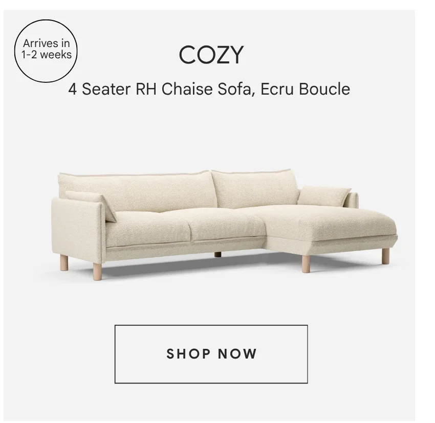 Cozy 4 Seater RH Chaise | Ecru Boucle