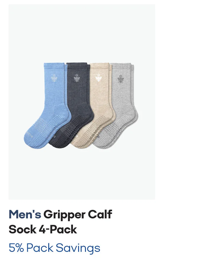 MEN'S GRIPPER CALF SOCK 4-PACK | 5% PACK SAVINGS