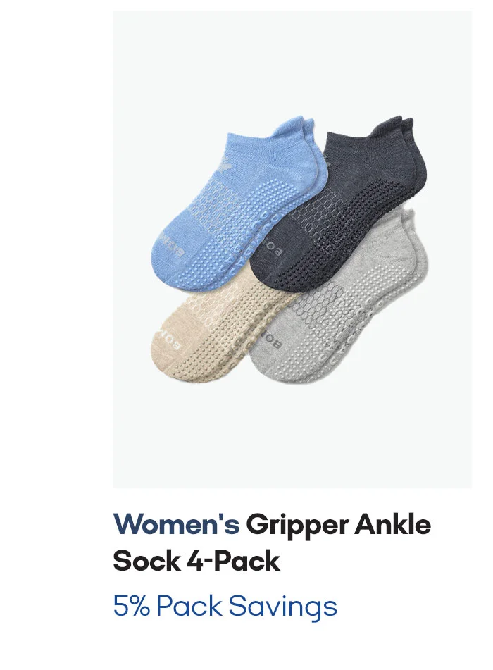 WOMEN'S GRIPER ANKLE SOCK 4-PACK | 5% PACK SAVINGS
