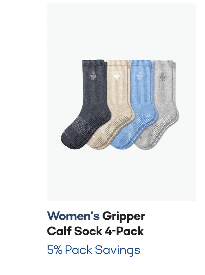 WOMEN'S GRIPPER CALF SOCK 4-PACK | 5% PACK SAVINGS