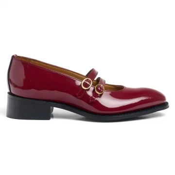 Abigail D Double Strap Mary Jane Shoe in Red Patent