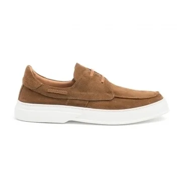 Drake Boat Shoe in Cognac Suede