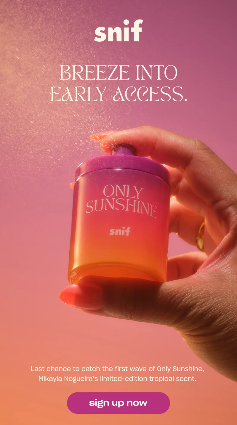 breeze into early access. Last chance to catch the first wave of Only Sunshine, Mikayla Nogueira’s limited-edition tropical scent.
