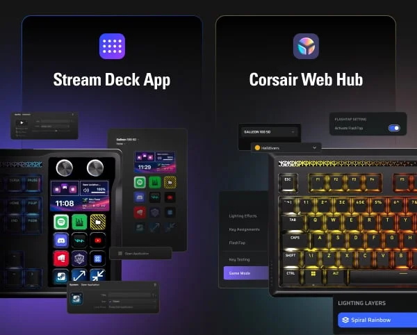 Stream Deck App and Corsair Web Hub