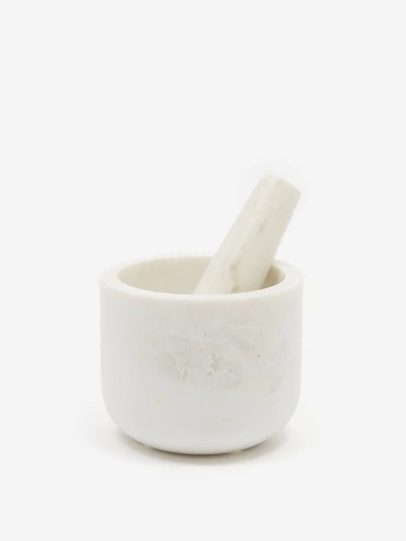 Image of Broste Copenhagen Marina Pestle and Mortar - White Marble