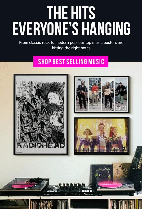 The Hits Everyone’s Hanging: From classic rock to modern pop, our top music posters are hitting the right notes. Grab your favorites or gift the perfect piece for the music fan in your life.
