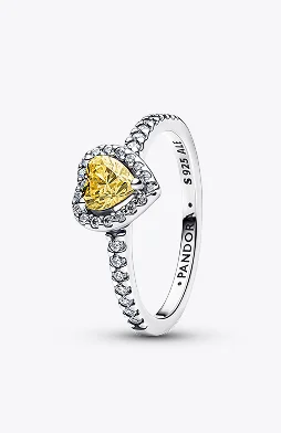 Sparkling Elevated Heart Ring