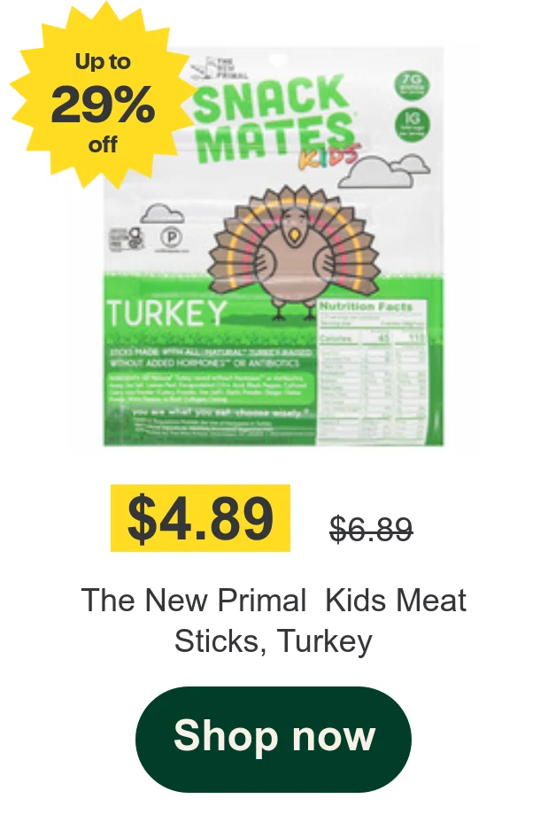 The New Primal  Kids Meat Sticks, Turkey