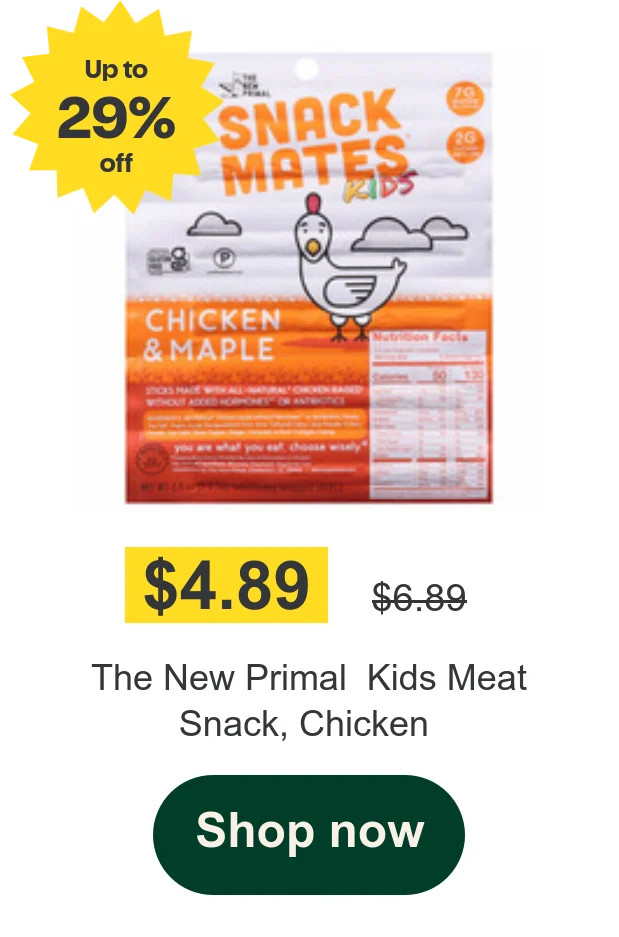 The New Primal  Kids Meat Snack, Chicken & Maple
