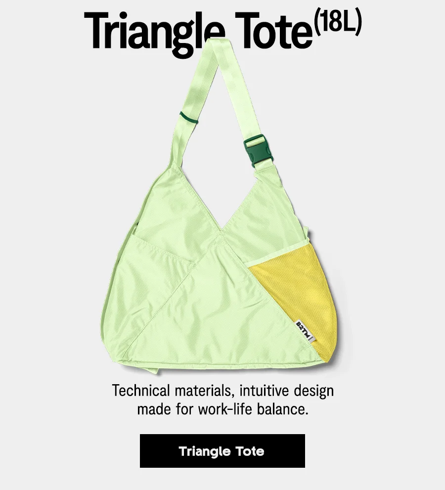 Triangle Tote (18L) Technical materials, intuitive design, made for work-life balance. [Triangle Tote}