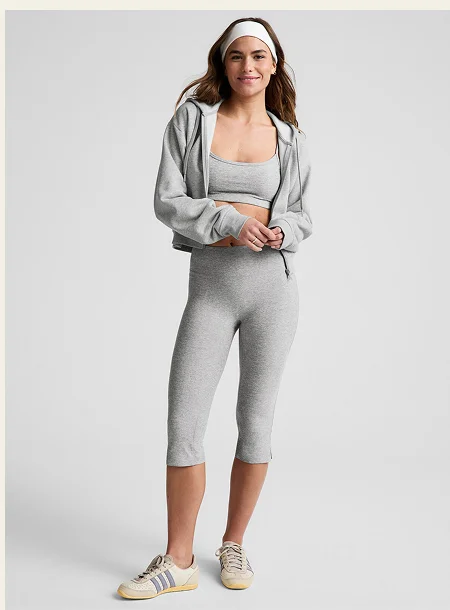 Spacedye™ Mid-Rise Slit Pedal Pusher Legging Silver Mist
