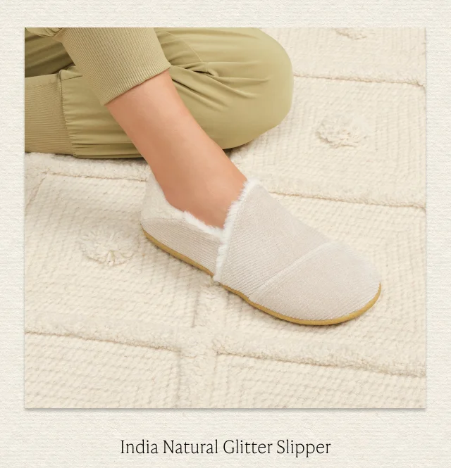 India Natural Glitter Slipper