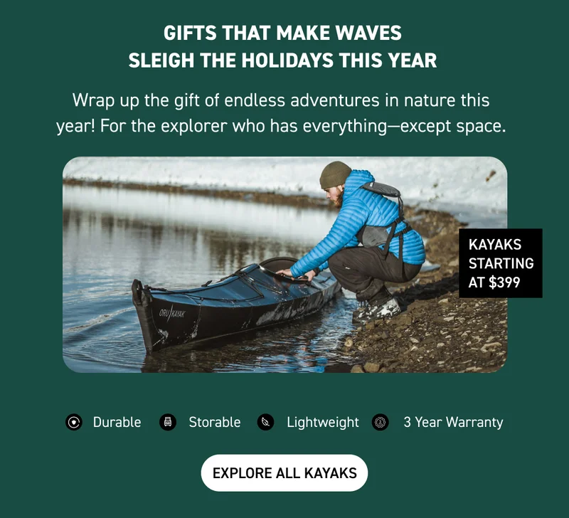 20% OFF KAYAKS: SHOP KAYAKS STARTING AT $399 20% OFF KAYAKS: SHOP KAYAKS STARTING AT $399