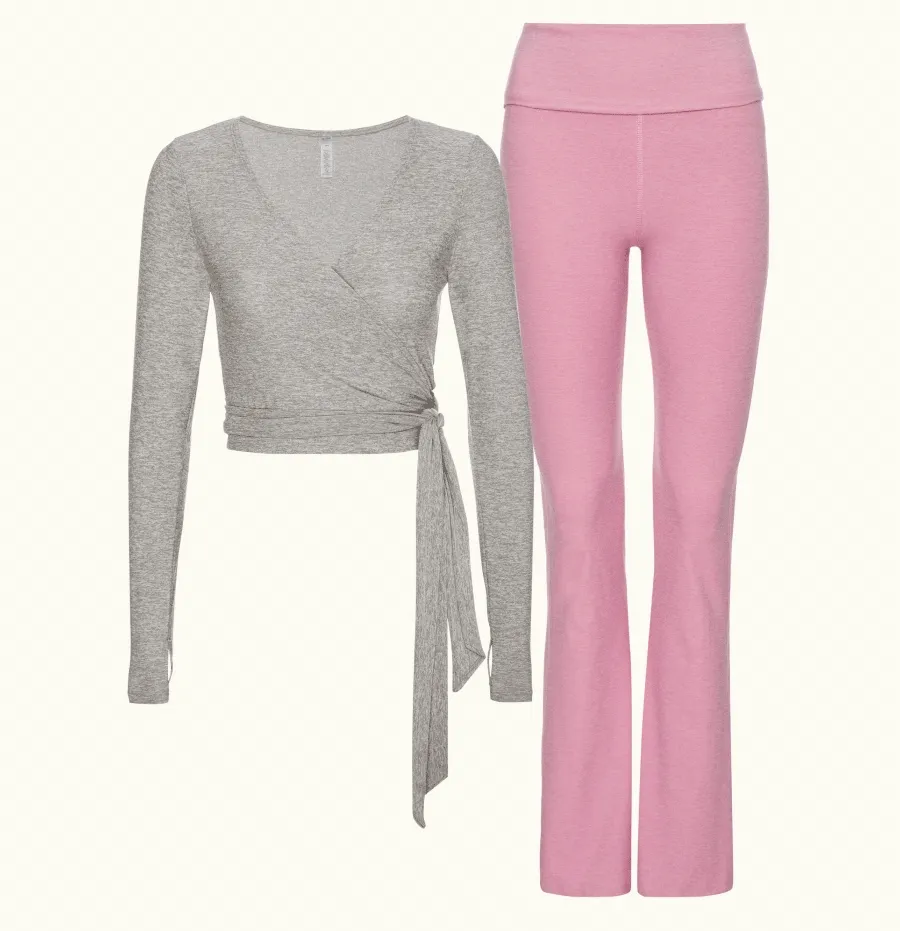 Shop Foldover Bootcut Pant in Pink Haze Heather