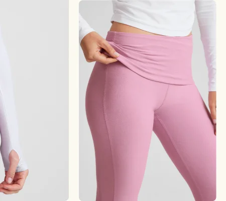 Spacedye Foldover Bootcut Pant in Pink Haze Heather