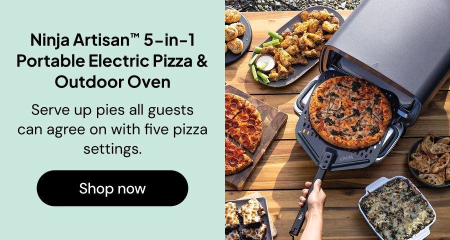 Ninja Artisan™ 5-in-1 Portable Electric Pizza & Outdoor Oven--Serve up pies all guests can agree on with five pizza settings.