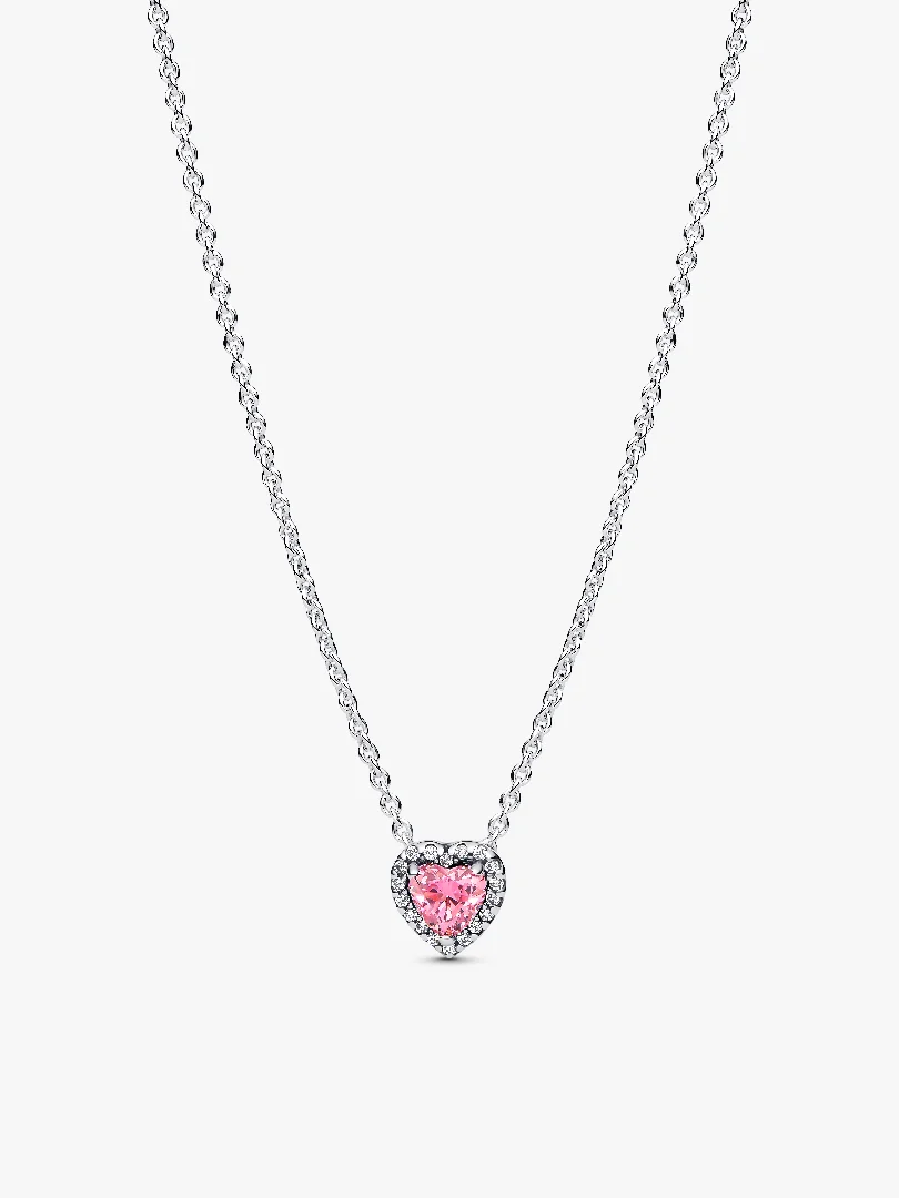 Pink Elevated Heart Necklace