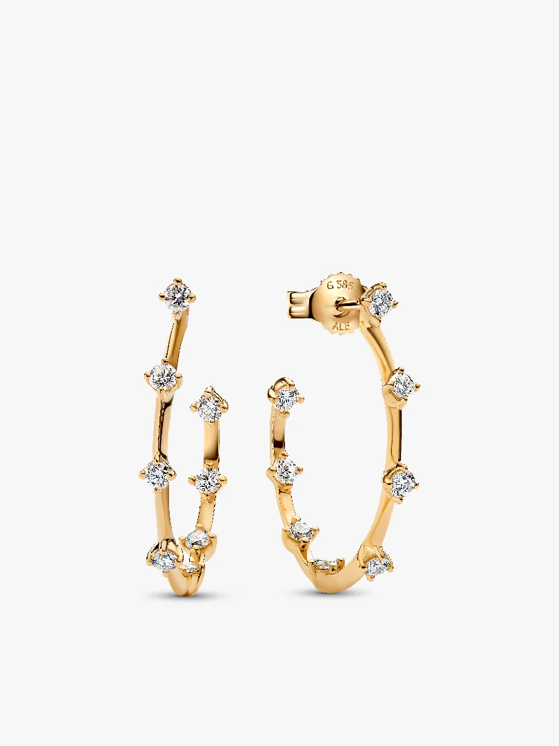 Pandora Era Lab-Grown Diamond Station Hoop Earrings