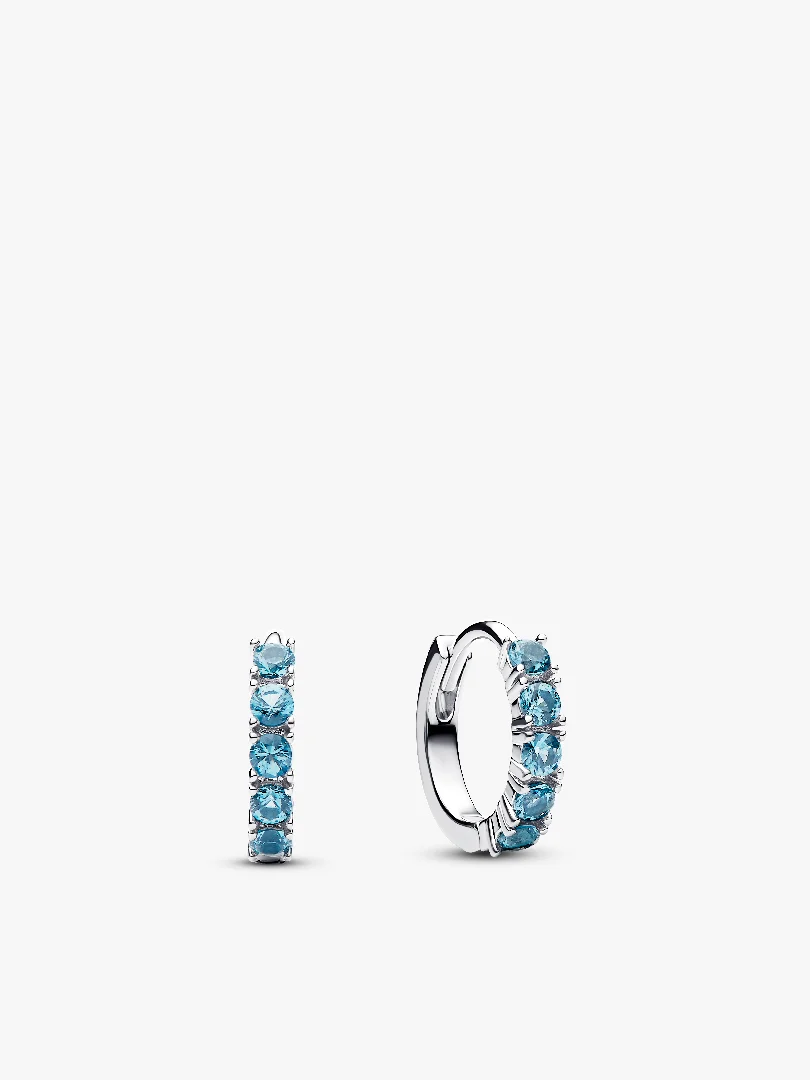 Light Blue Huggie Earrings