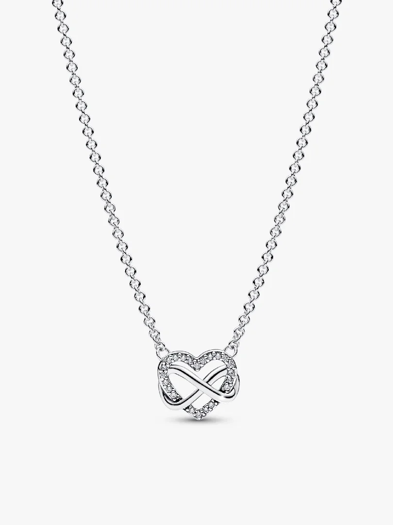 Sparkling Infinity Heart Collier Necklace