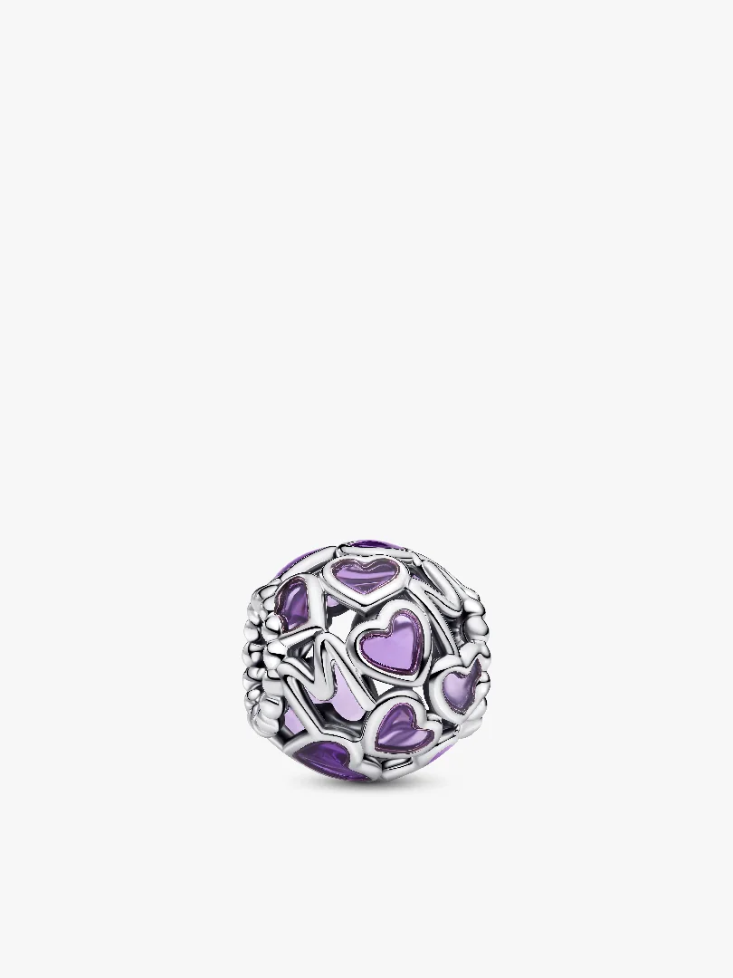 Openwork Hearts Mom Charm