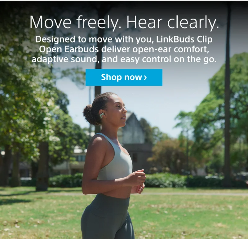 Move freely. Hear clearly. Designed to move with you, LinkBuds Clip Open Earbuds deliver open-ear comfort, adaptive sound, and easy control on the go. | Shop now