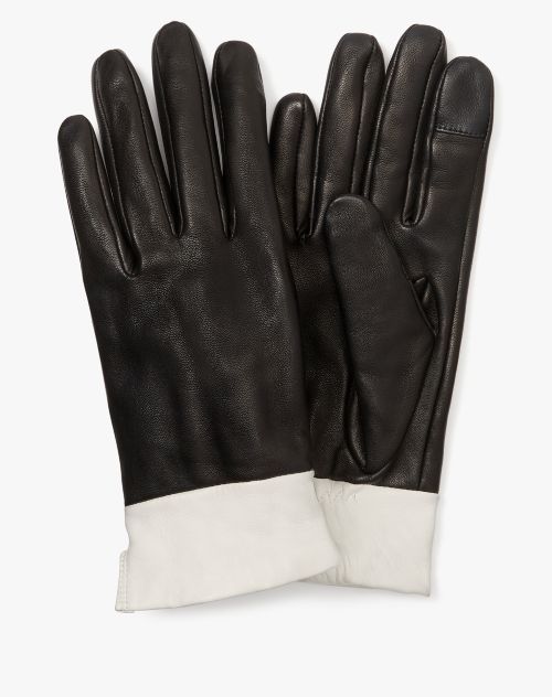 Spade Logo Colorblock Leather Gloves