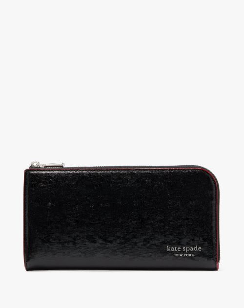 Devin Glitter Edged Zip-around Continental Wallet