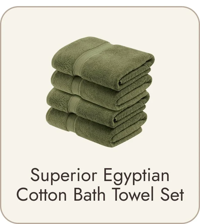 Superior Egyptian Cotton Pile Heavyweight Bath Towel Set of 4