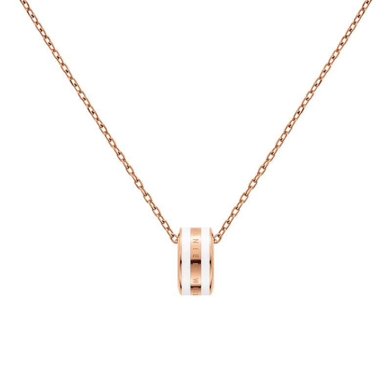 Image of Emalie Necklace Rose Gold Satin White