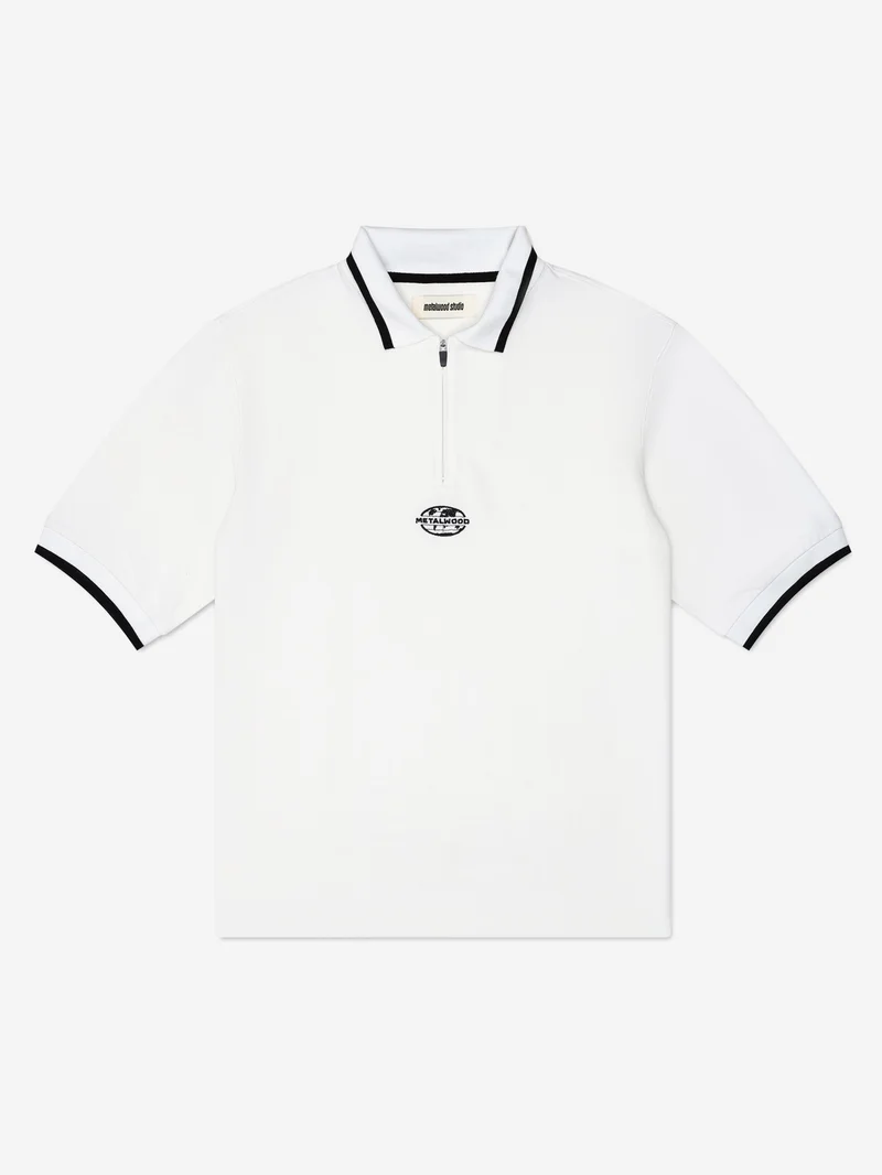 Image of Metalwood World Class Zip Polo - White