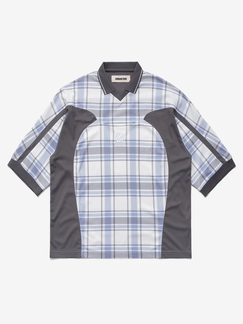 Image of Metalwood Paneled 3/4 Check Jersey - Ice
