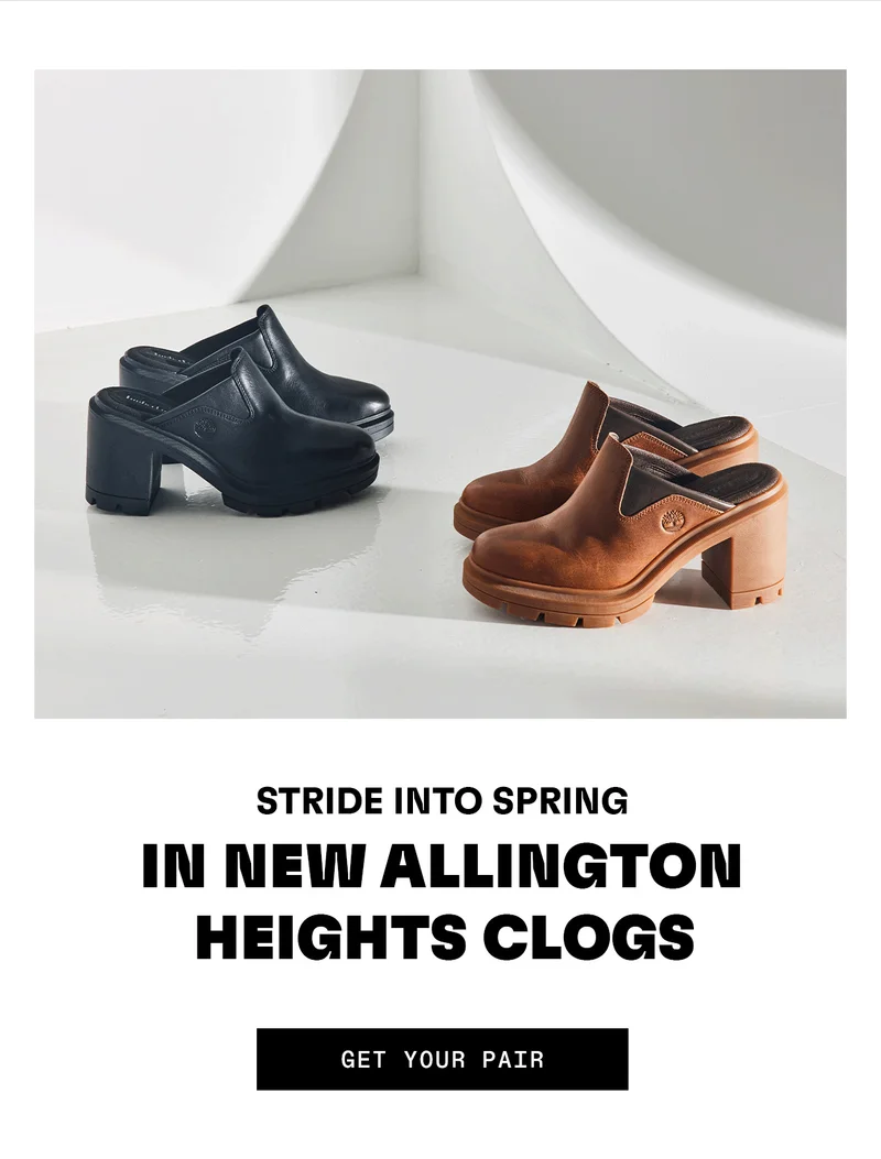 Stride into Spring in new Allington Heights Clogs. Get your pair