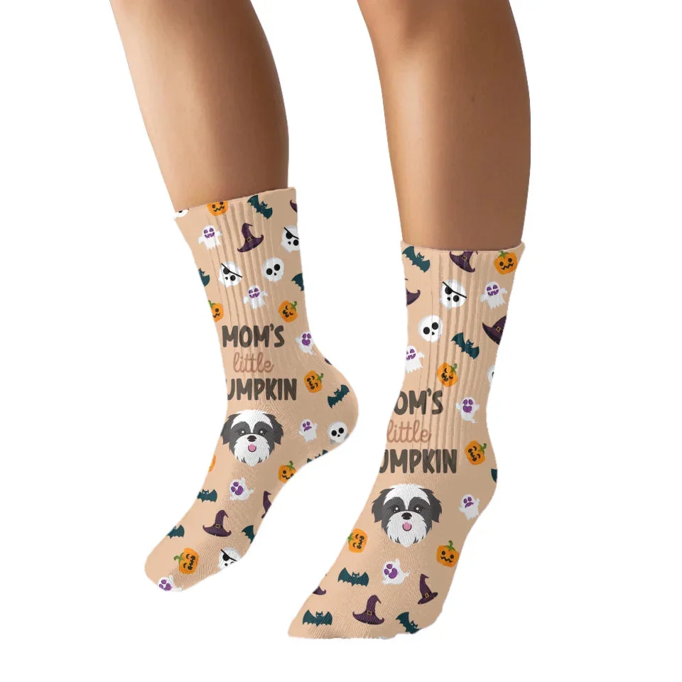 Image of Little Pumpkin Socks with Pet Icon
