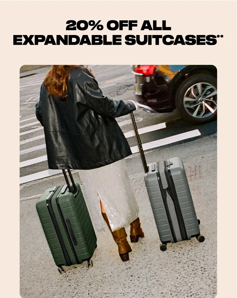 20% OFF ALL EXPANDABLE SUITCASES**
