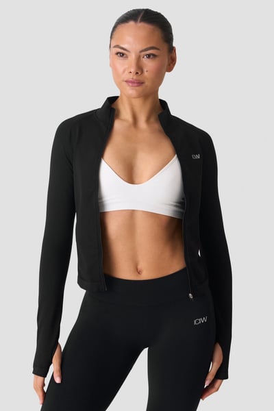 Image of Smooth Seamless Zip Jacket Black