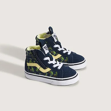 Glow-in-the-Dark Navy Blue Yellow Toddler Sk8-Hi Side Zip Shoe