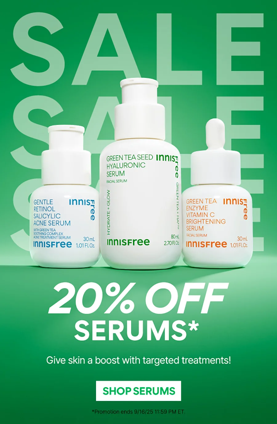 20% OFF SERUMS