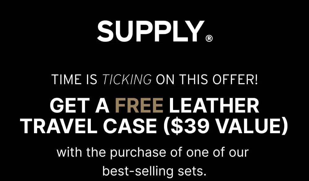 Time is Ticking on This Offer! Get a FREE Leather Travel Case with the purchase of one of our best-selling sets ($39 value).  [ SHOP END OF SALE ]