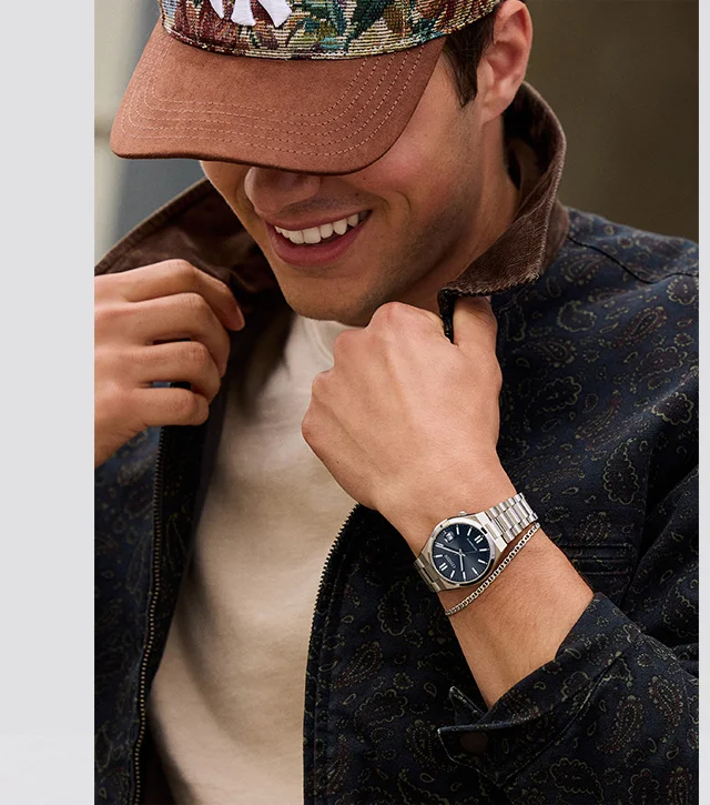 Man wearing the slate blue dial TSUYOSA