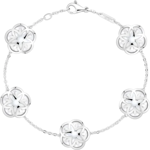 OMEGA Flower Bracelet, 18k white gold, mother‑of‑pearl